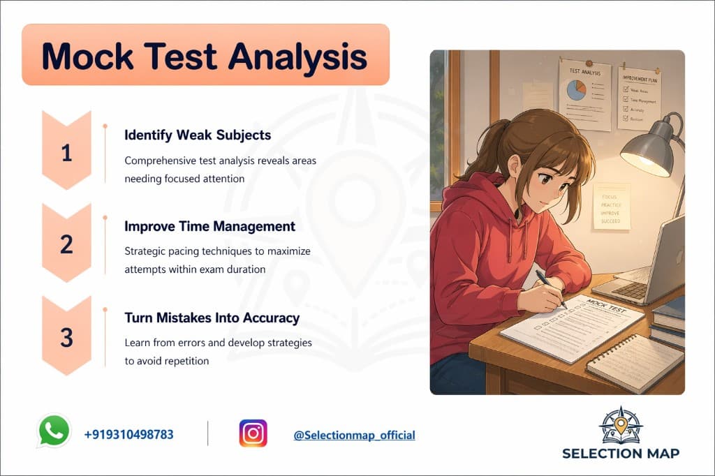 Mock Test Analysis — Selection Map offering illustration